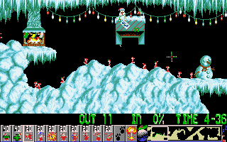 Xmas Lemmings game at