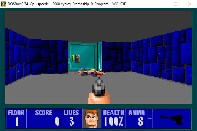 DOSBox running Wolfenstein 3D