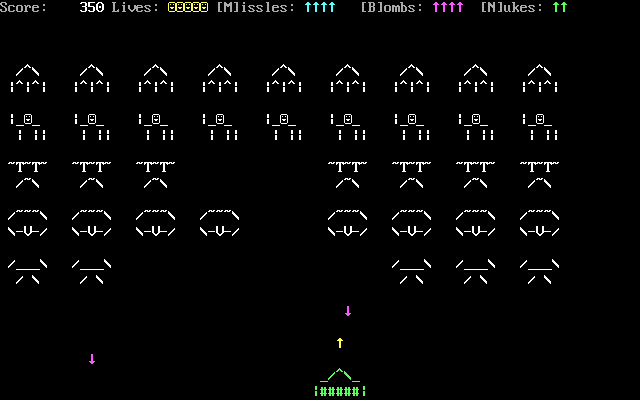 ASCII Invaders screenshot