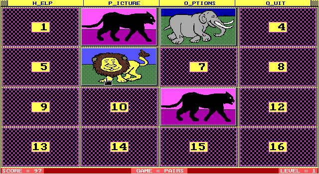 Second The Matching Game game at DOSGames.com
