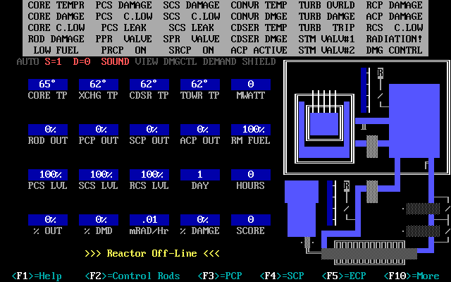 Oakflat Nuclear Power Plant Simulator, The screenshot
